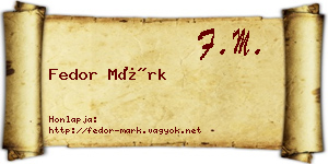 Fedor Márk névjegykártya