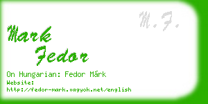 mark fedor business card